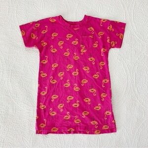 Hanna‎ Andersson Girls' Tunic T-shirt Dress, Flamingos (120cm, 6-7)